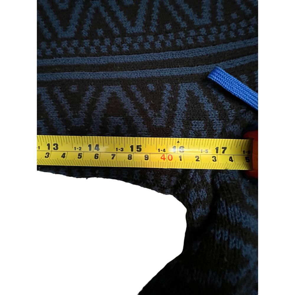 Style‎ & Co Open Front Cardigan XL – Navy Blue Aztec Pattern Knit Fringe Sweater - Picture 8 of 8